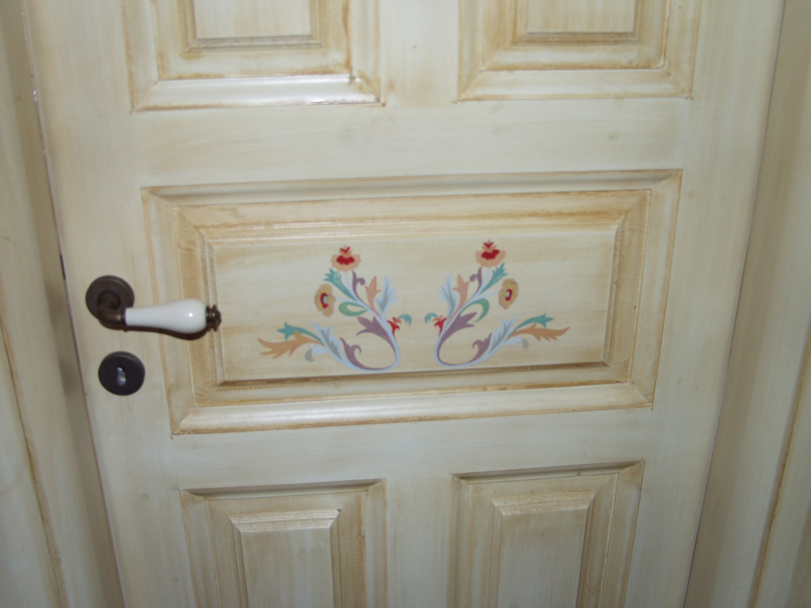 Hand-painted door detail